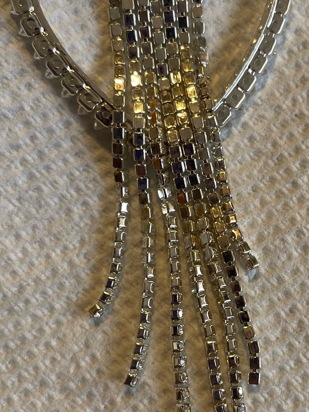 Silver Fringe Statement Necklace - Women Jewelry
